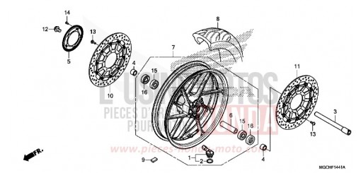 ROUE AVANT (CB1100NA/NAD) CB1100NAH de 2017